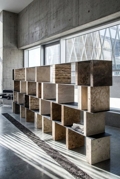 Strata Divide — Volcanic Stone + Brushed Stainless Steel