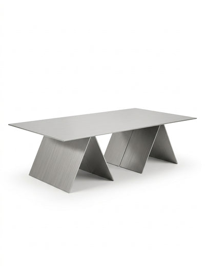 Facet Slab — Stainless Steel