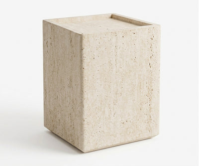 Chasm Pedestal — Honed Travertine