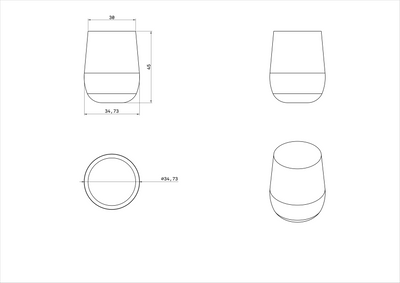Travertine Drop Side Table - Mesa Lateral Drop Travertino