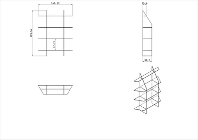 STL-006 Bookshelf Point S - Librero STL-006 Point S
