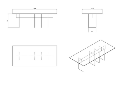 SS-08 Dining Table Cross - Comedor Cross SS