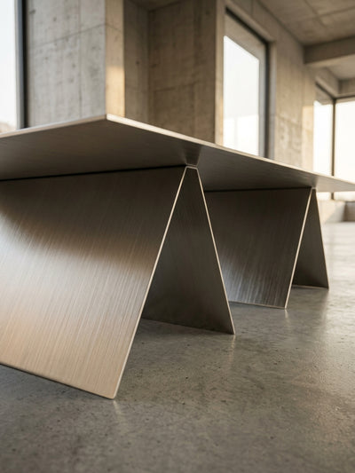 Facet Slab — Stainless Steel