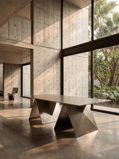 Facet Slab — Stainless Steel