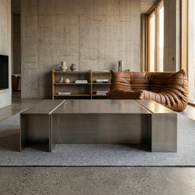 Shifted Slab — Brushed Stainless Steel