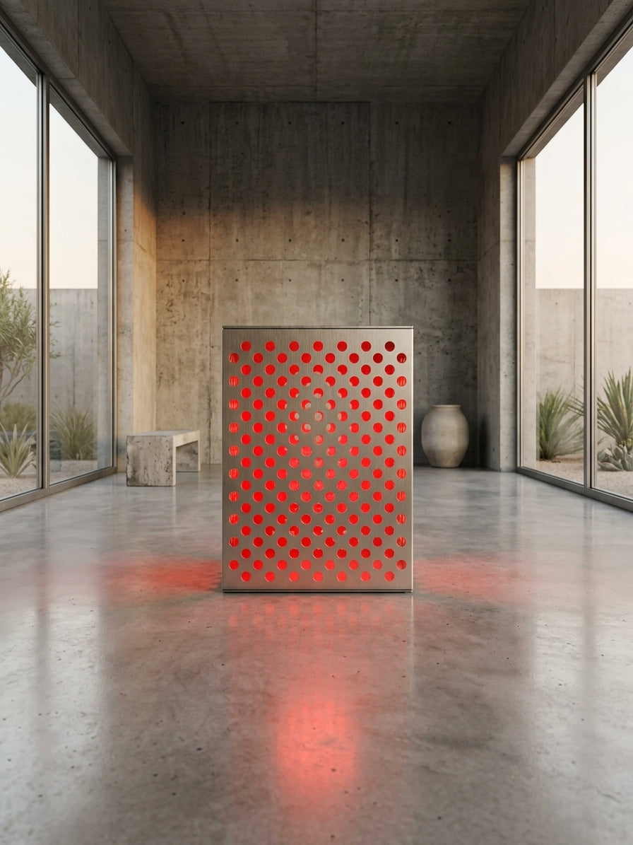 Lumen Obelisk — PVD Steel & Volcanic Stone