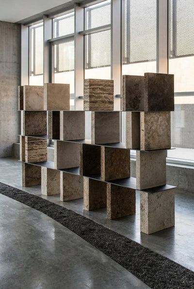 Strata Divide — Volcanic Stone + Brushed Stainless Steel