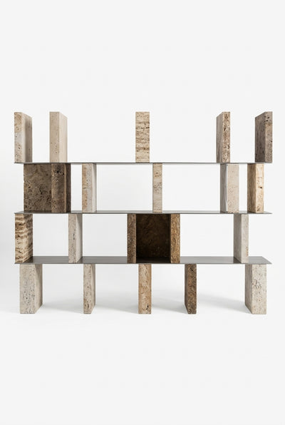 Strata Divide — Volcanic Stone + Brushed Stainless Steel