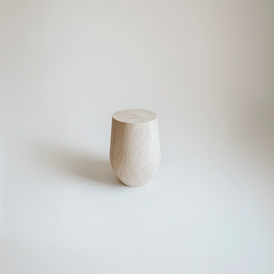 Travertine Drop Side Table - Mesa Lateral Drop Travertino