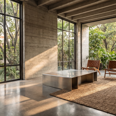 Shifted Slab — Brushed Stainless Steel