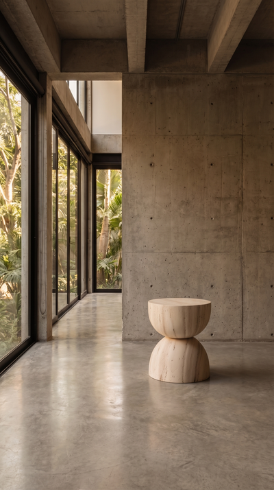 Luna Side Table - Mesa Lateral Luna Travertino