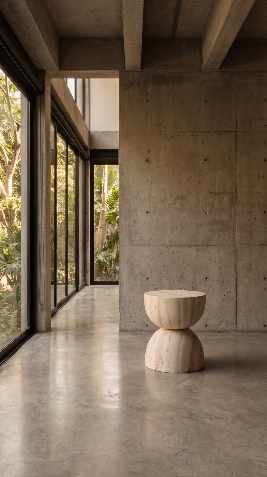 Luna Side Table - Mesa Lateral Luna Travertino