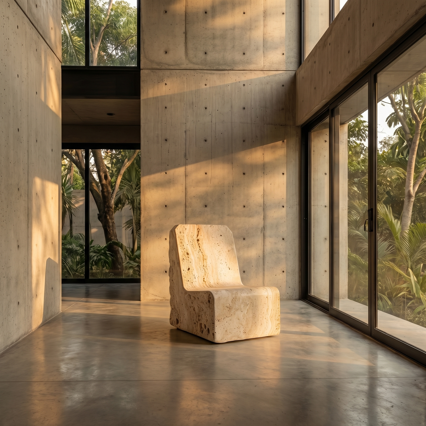 Marble CH - Silla CH Marmol Travertino