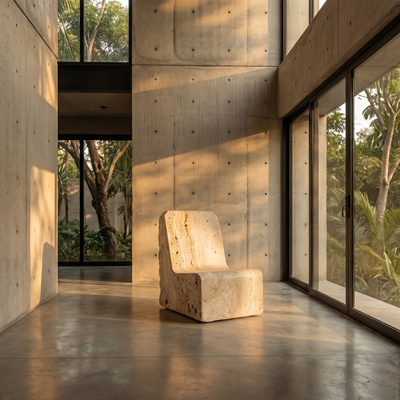 Marble CH - Silla CH Marmol Travertino