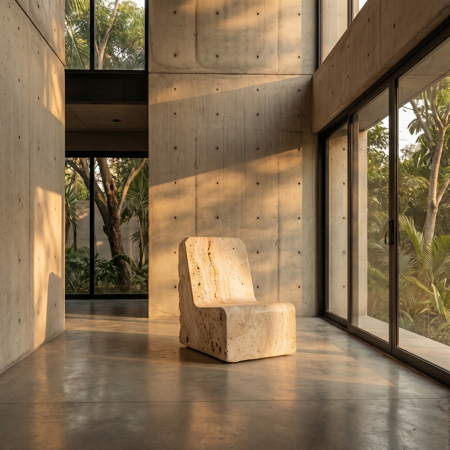 Marble CH - Silla CH Marmol Travertino