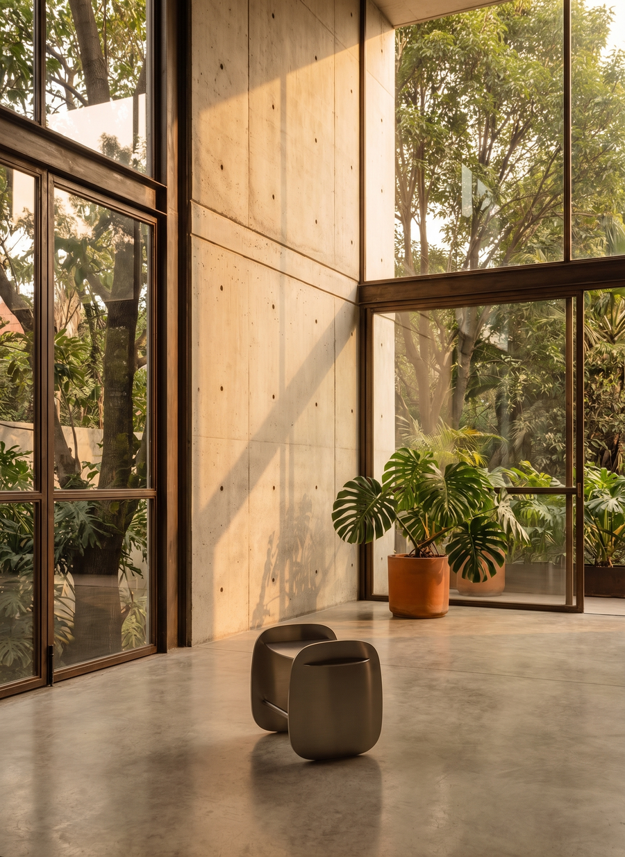 The Fold Pedestal — Brushed Stainless Steel